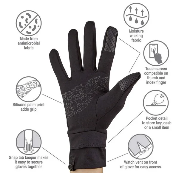 Womens OTG Gloves S/M Blush By Via SKL Style Touchscreen Compatible - Picture 6 of 7